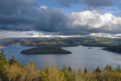 Blick auf Rursee vonAussichtspunkt Ortschaft Schmitt aus